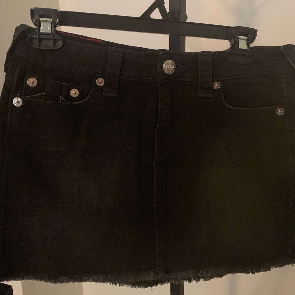 True Religion Black Denim mini skirt